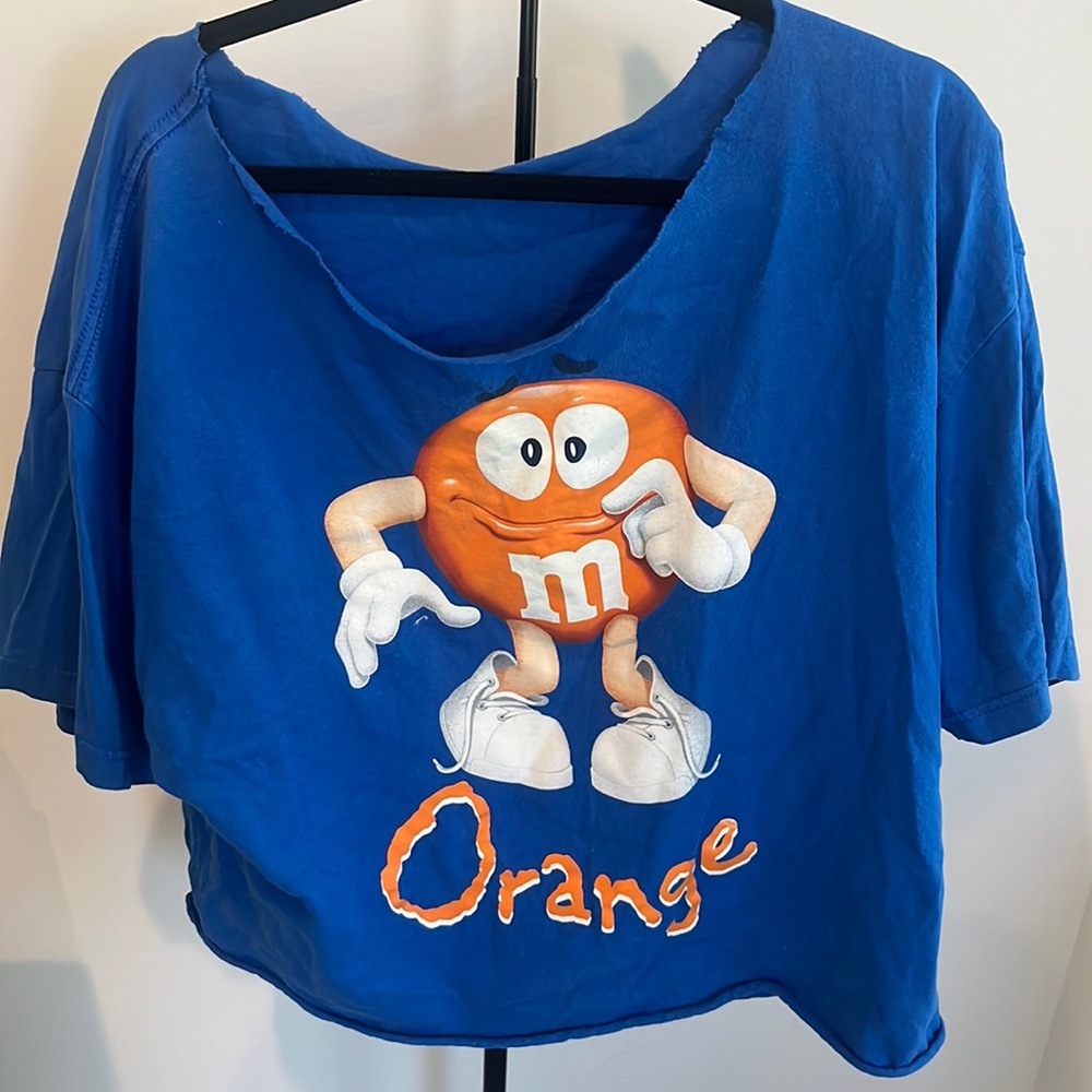 Orange M&M graphic tee